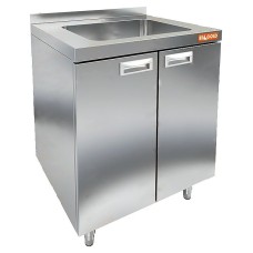 Стол пристенный НБМСЗМ-6/6Б с ванной моечной / с бортом