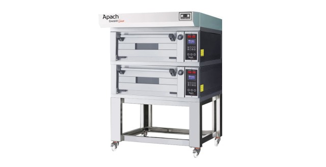 Печь подовая для пиццы с подставкой без направляющих Apach Bakery Line E2L2PZL DPBI-T