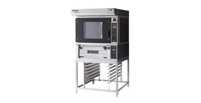 Печь конвекционная с подом на подставке с направляющими Apach Bakery Line K5TS DP+E218PA