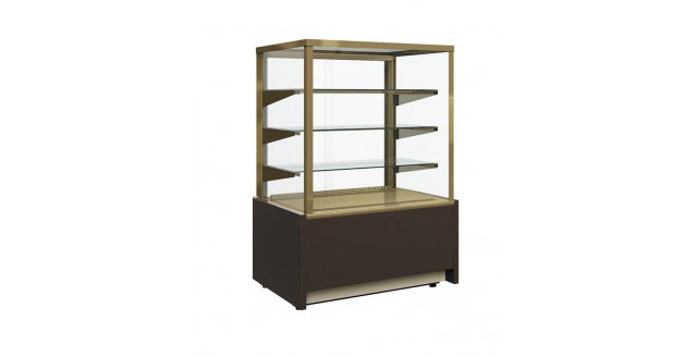 Витрина кондитерская Полюс KC70 VM 1,3-1 0102-0109 (ВХСВ-1,3Д Carboma Cube) (коричневый/золотой) 