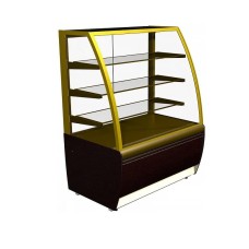Витрина кондитерская Полюс K70 VV 0,9-1 0102-0109 (ВХСВ-0,9Д Carboma Люкс) (коричневый/золотой) 