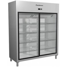 Шкаф холодильный Полюс Carboma R1400 K Inox (стекло, двери-купе)