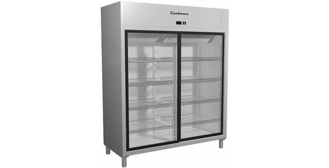 Шкаф холодильный Полюс Carboma R1400 K Inox (стекло, двери-купе)