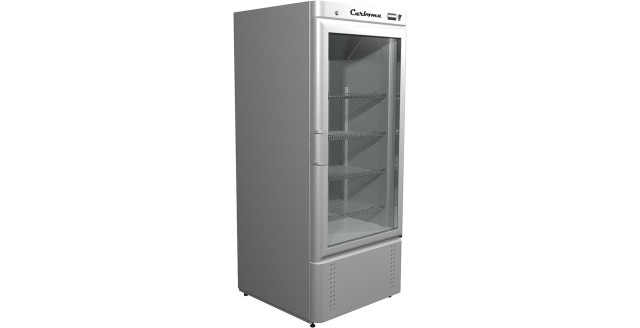Шкаф холодильный Полюс Carboma R700 C Inox (стекло)