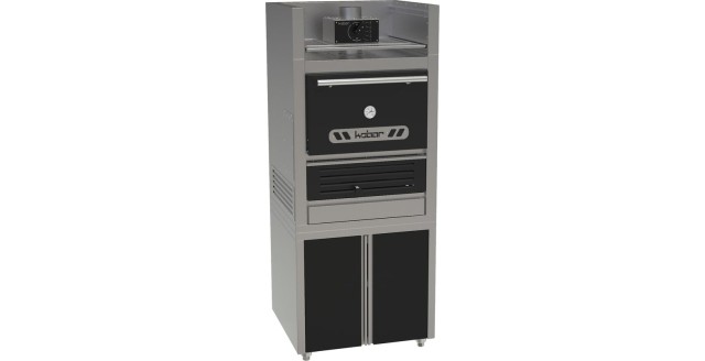 Печь на твердом топливе (хоспер) «Кобор» FIRE-50-L BC / подставка / полка для подогрева