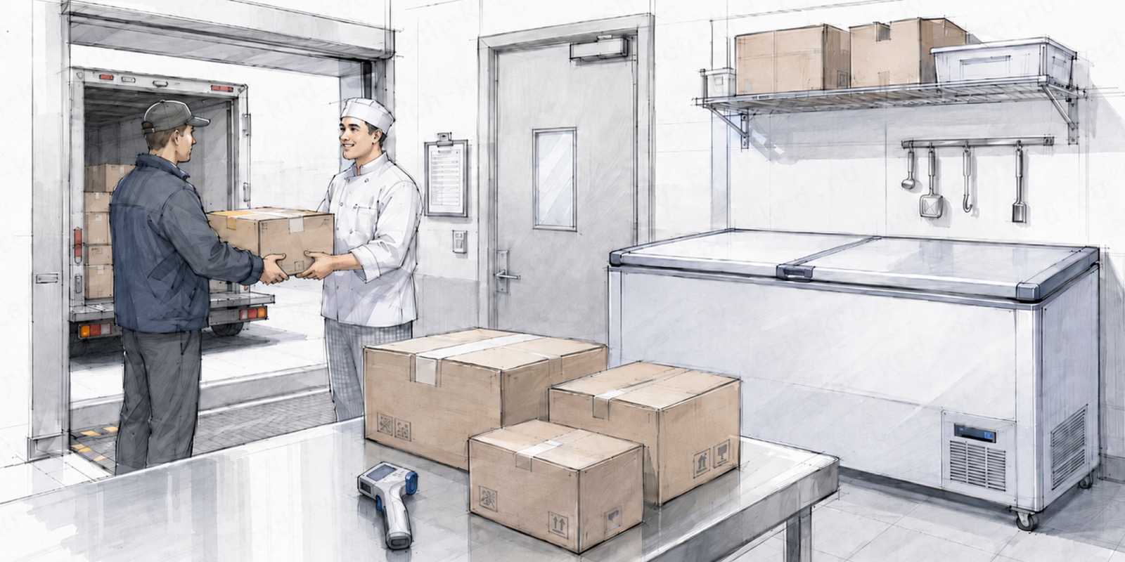 Приёмка замороженных продуктов от поставщика в общепите